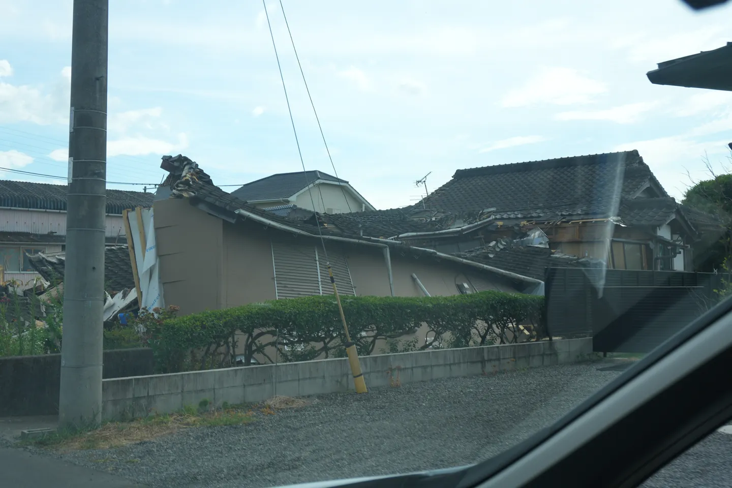 移動中に確認した損壊した家屋